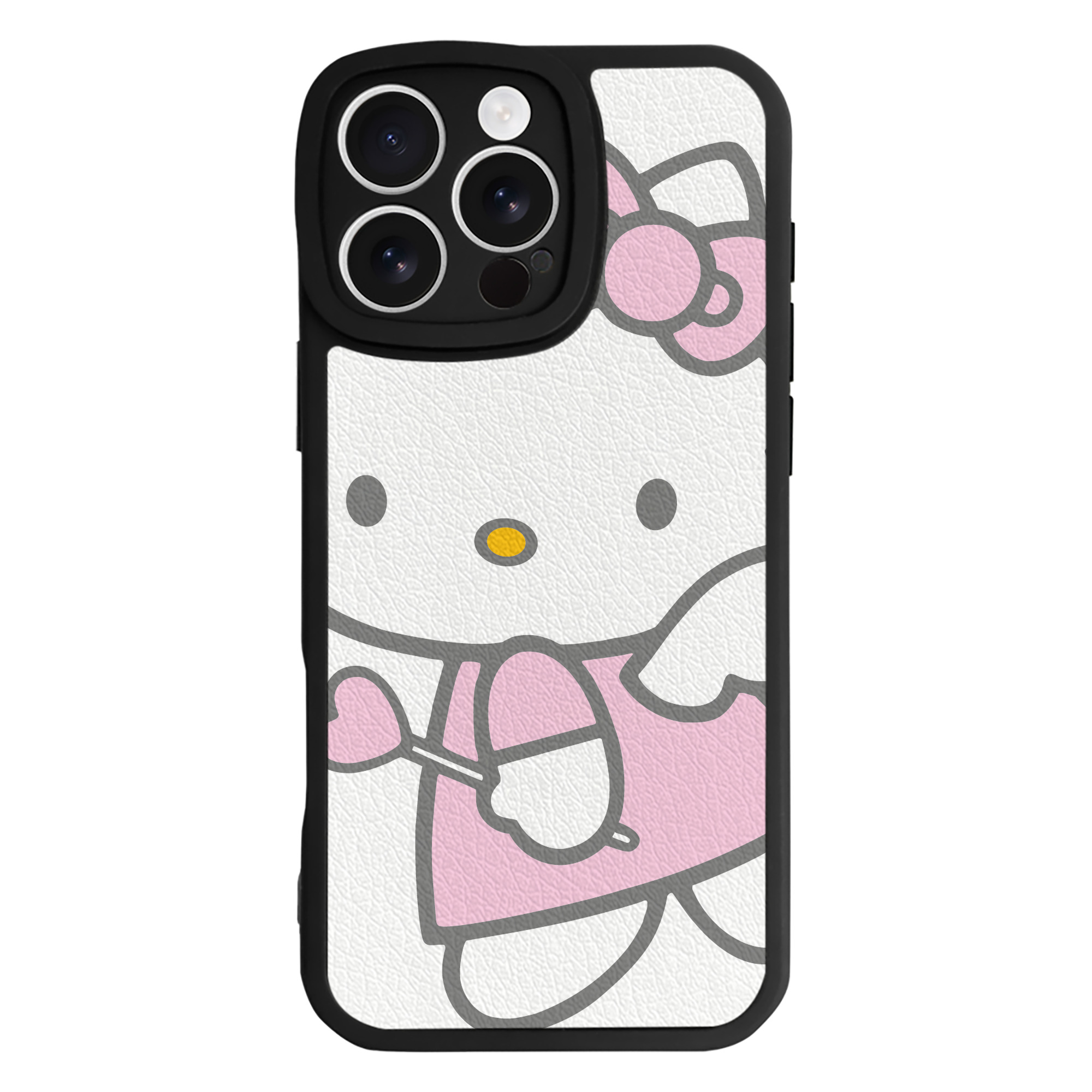 （画像用） Hello Kitty ハローキティ 【iPhone 16シリーズ対応】シリコンスマホケース（レザー調） 材質：シリコン